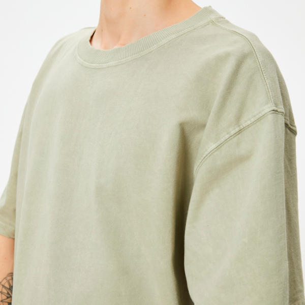 Tricou pentru bărbați Koton 4SAM10314HK 100% bumbac/ Khaki photo 4