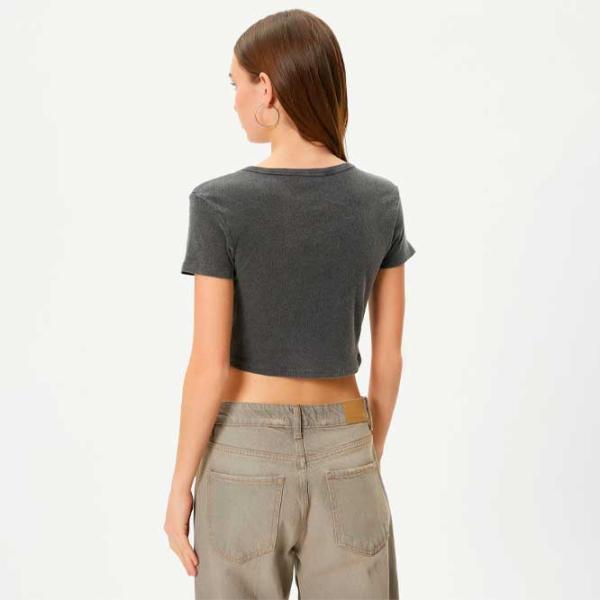 Tricou pentru femei Koton 4SAL10077IK 100% bumbac/ Gray photo 4