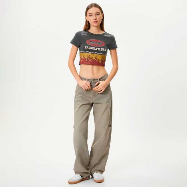 Tricou pentru femei Koton 4SAL10077IK 100% bumbac/ Gray photo 3