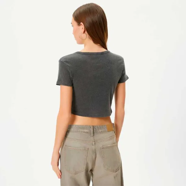 Tricou pentru femei Koton 4SAL10077IK 100% bumbac/ Gray photo 4