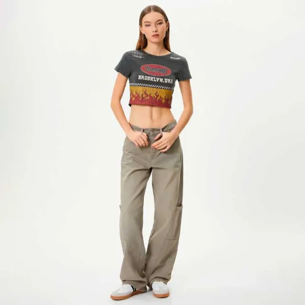 Tricou pentru femei Koton 4SAL10077IK 100% bumbac/ Gray photo 3