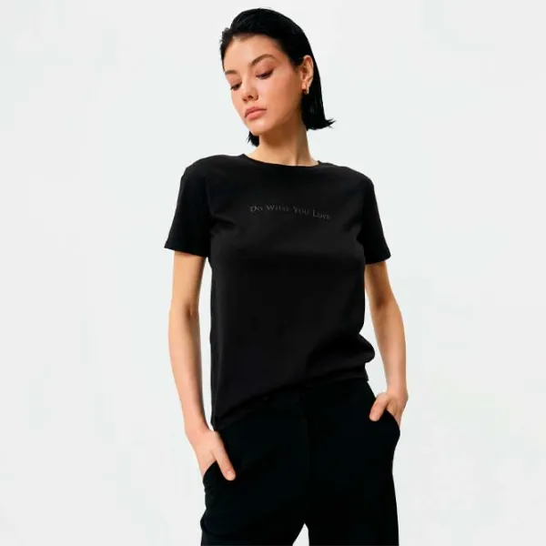 Tricou pentru femei Koton 4SAK50430EK 100% bumbac/ Black photo 3