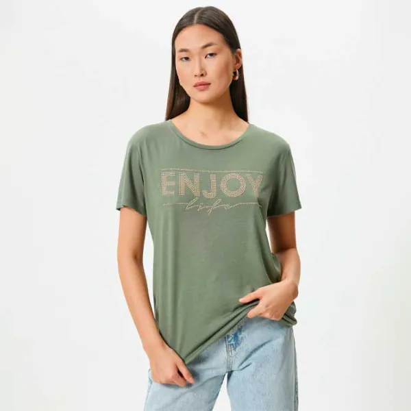 Tricou pentru femei Koton 4SAK50116EK 35% viscoză/ Khaki photo 2