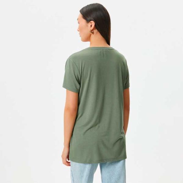 Tricou pentru femei Koton 4SAK50116EK 35% viscoză/ Khaki photo 3
