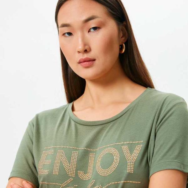 Tricou pentru femei Koton 4SAK50116EK 35% viscoză/ Khaki photo 4