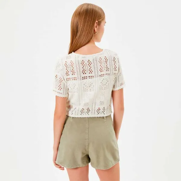 Tricou pentru femei Koton 4SAL10008IK 42% bumbac/ White photo 3