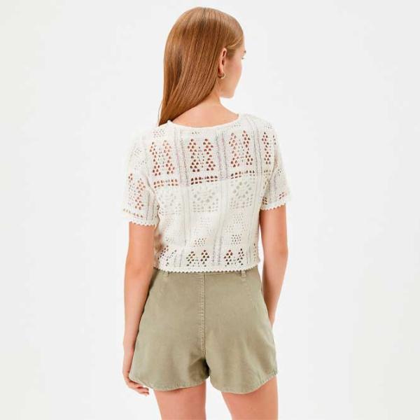 Tricou pentru femei Koton 4SAL10008IK 42% bumbac/ White photo 3