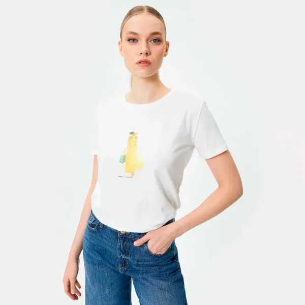 Tricou pentru femei Koton 4SAK50163EK 100% bumbac/ White photo 2