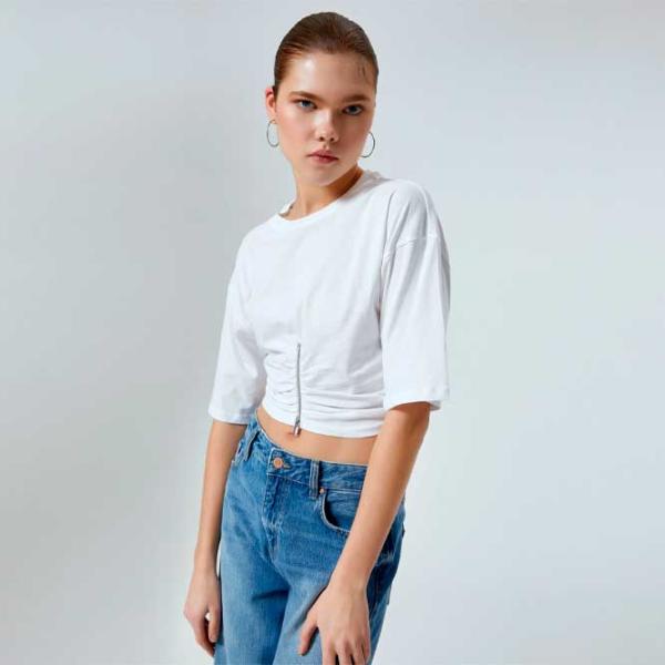 Футболка для женщин Koton 4SAL10268IK 100% хлопок/ Белый photo 2