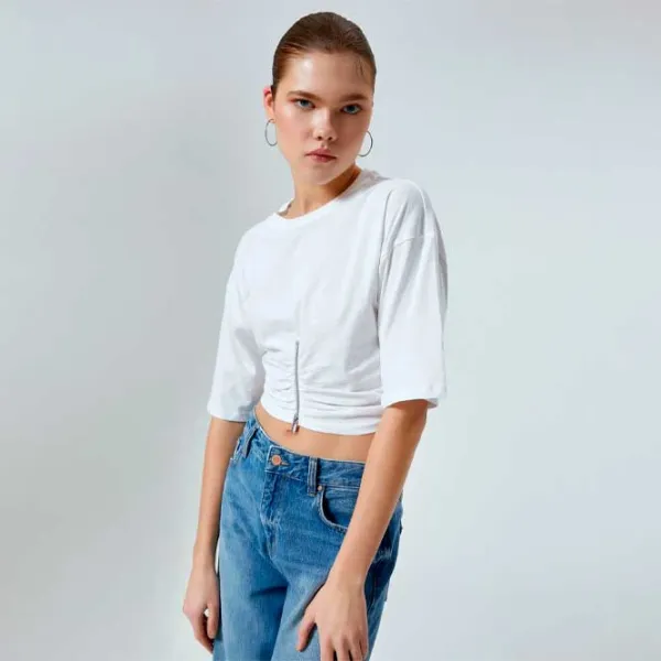 Tricou pentru femei Koton 4SAL10268IK 100% bumbac/ White photo 2