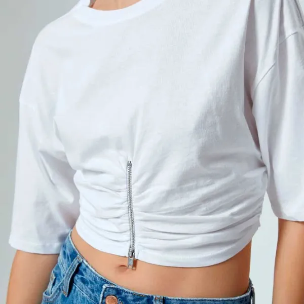 Tricou pentru femei Koton 4SAL10268IK 100% bumbac/ White photo 5