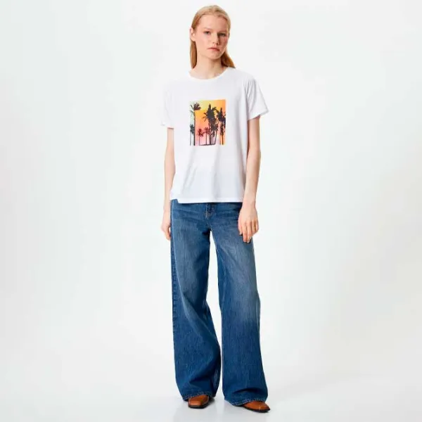 Футболка для женщин Koton 4SAK50173EK 35% вискоза/ Белый photo 3