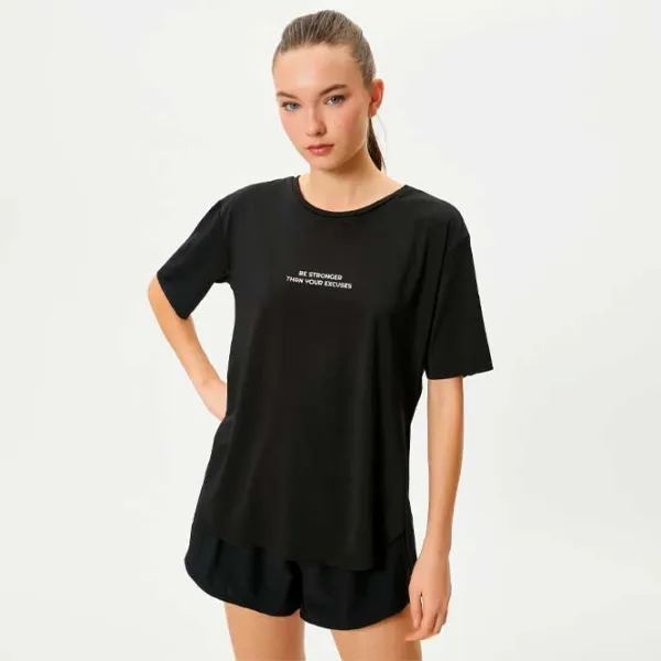 Футболка для женщин Koton 4SAK10036NK 85% полиэстер/ Черный photo 2