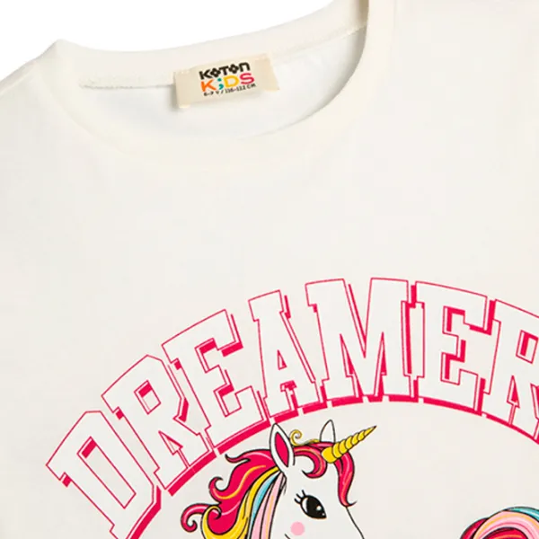 Футболка для девочек Koton 4SKG10231AK 110 - 116 см / Бежевый photo 3 Футболка для девочек Koton 4SKG10231AK 110 - 116 см / Бежевый photo 3