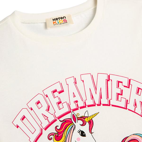 Футболка для девочек Koton 4SKG10231AK 116 - 122 см / Бежевый photo 3