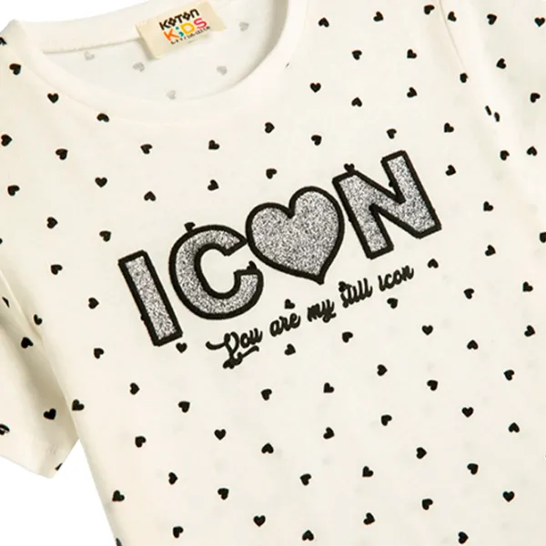 Tricou pentru fete Koton 4SKG10275AK 110 - 116 cm / Beige photo 3