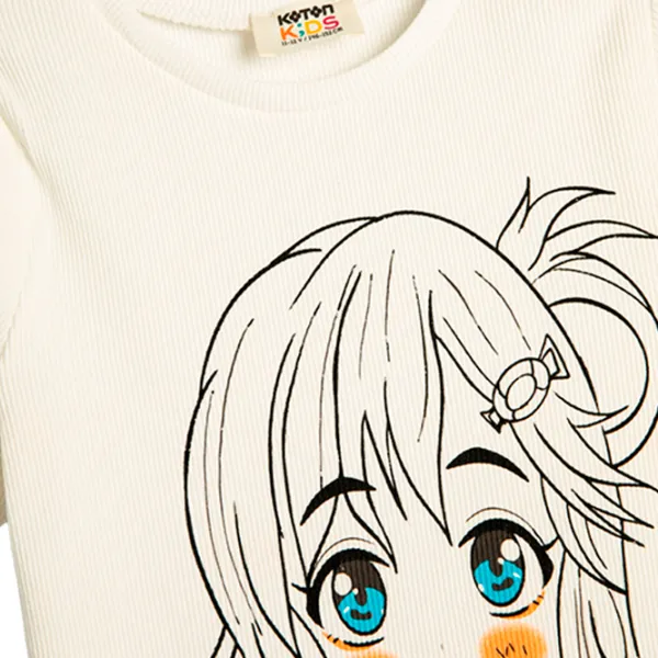 Tricou pentru fete Koton 4SKG10206AK 116 - 122 cm / Beige photo 3
