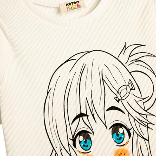 Tricou pentru fete Koton 4SKG10206AK 116 - 122 cm / Beige photo 3