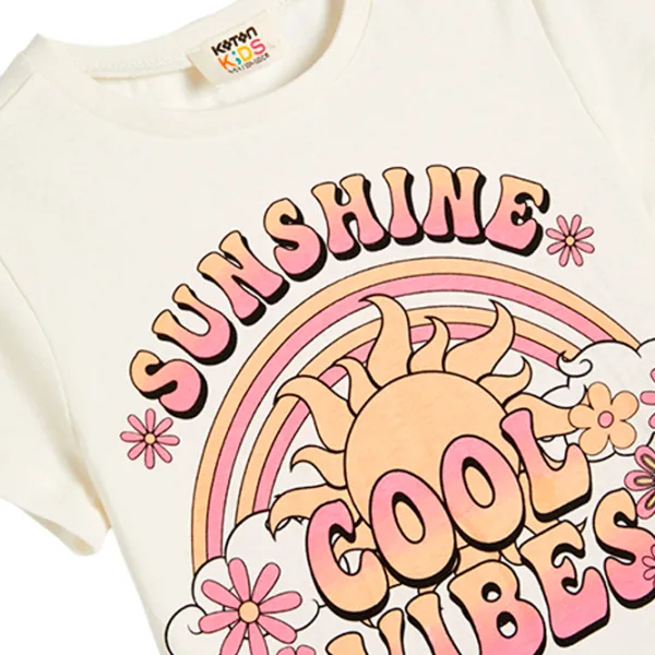 Tricou pentru fete Koton 4SKG10377AK 104 - 110 cm / Beige photo 3