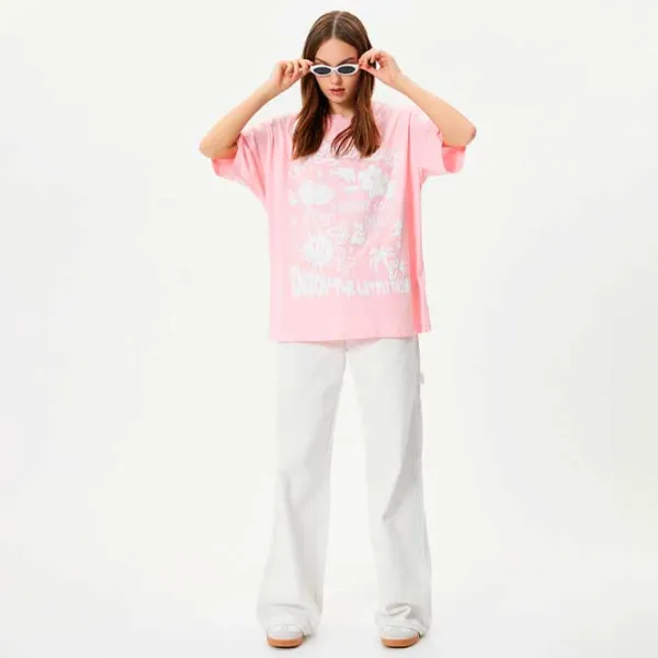 Tricou pentru femei Koton 4SAL10034IK 100% bumbac/ Pink photo 3 Tricou pentru femei Koton 4SAL10034IK 100% bumbac/ Pink photo 3