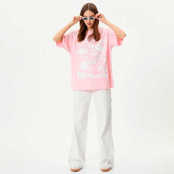 Tricou pentru femei Koton 4SAL10034IK 100% bumbac/ Pink photo 3 Tricou pentru femei Koton 4SAL10034IK 100% bumbac/ Pink photo 3