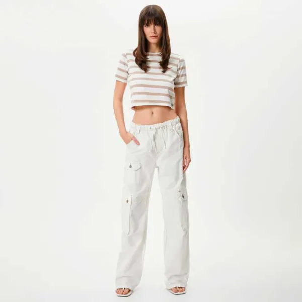 Tricou pentru femei Koton 4SAK50013E 4 % Elastan/ Beige photo 3 Tricou pentru femei Koton 4SAK50013E 4 % Elastan/ Beige photo 3