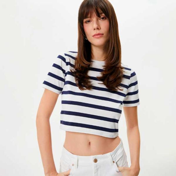 Tricou pentru femei Koton 4SAK50013EK 4 % Elastan/ Navy photo 2