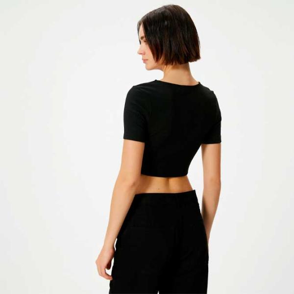 Tricou pentru femei Koton 4SAL10013IK 52% poliester/ Black photo 4
