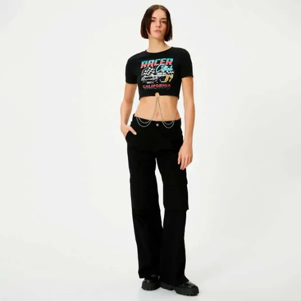 Tricou pentru femei Koton 4SAL10013IK 52% poliester/ Black photo 3