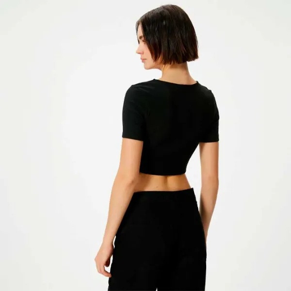 Tricou pentru femei Koton 4SAL10013IK 52% poliester/ Black photo 4