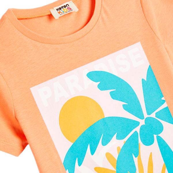 Футболка для девочек Koton 4SKG10033AK 158 - 164 лет / Оранжевый photo 3 Футболка для девочек Koton 4SKG10033AK 158 - 164 лет / Оранжевый photo 3
