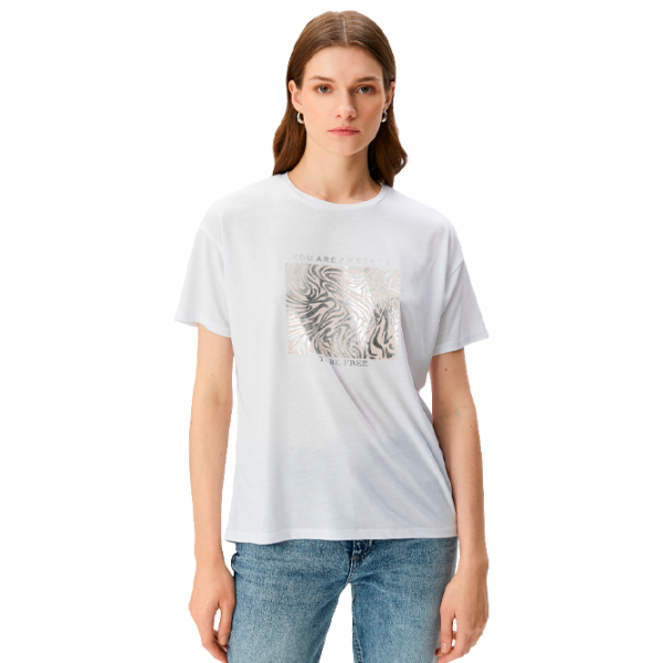 Tricou pentru femei Koton 4SAK50113EK 35% viscoză/ White photo 2