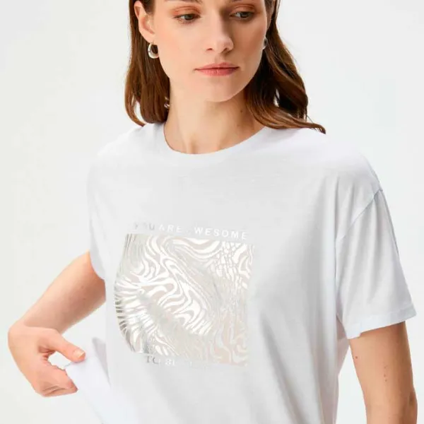 Tricou pentru femei Koton 4SAK50113EK 35% viscoză/ White photo 3