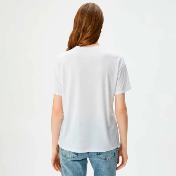Tricou pentru femei Koton 4SAK50113EK 35% viscoză/ White photo 5
