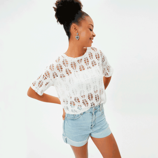 Tricou pentru femei Koton 4SAL10186IK 27% bumbac/ White photo 2