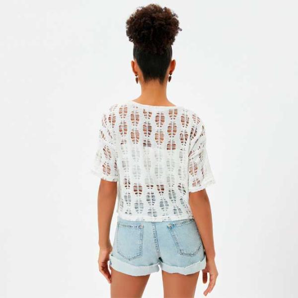 Tricou pentru femei Koton 4SAL10186IK 27% bumbac/ White photo 4