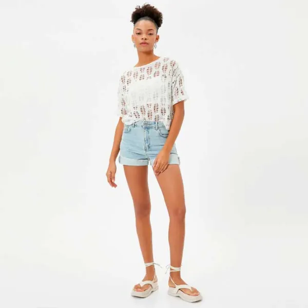 Tricou pentru femei Koton 4SAL10186IK 27% bumbac/ White photo 3