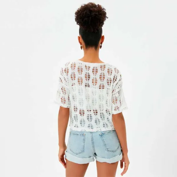 Tricou pentru femei Koton 4SAL10186IK 27% bumbac/ White photo 4