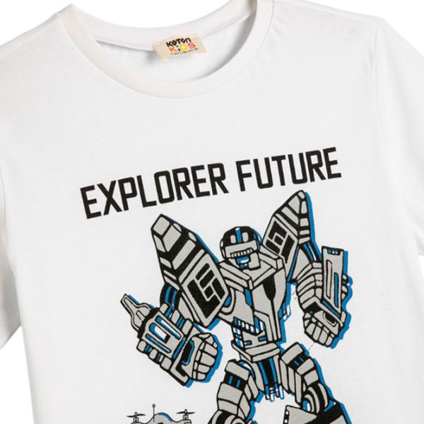 Tricou pentru băieți Koton 4SKB10023TK 122/ White photo 3