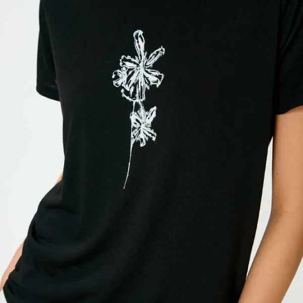 Tricou pentru femei Koton 4SAK50397EK 35% viscoză/ Black photo 5