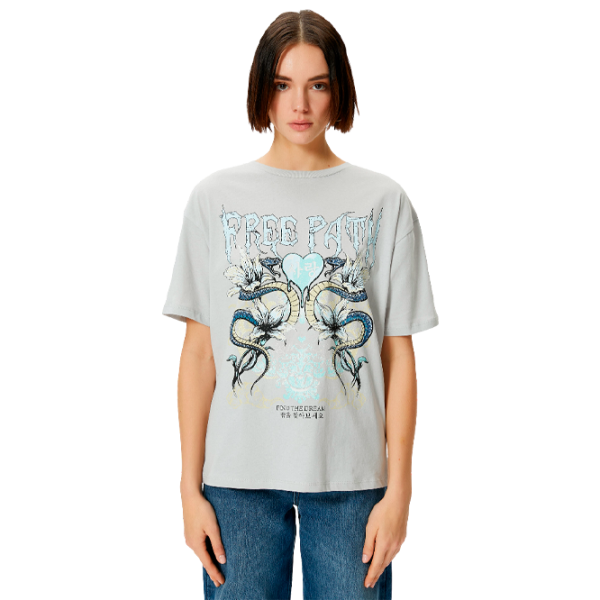 Tricou pentru femei Koton 4SAL10634IK 100% bumbac/ Gray photo 2