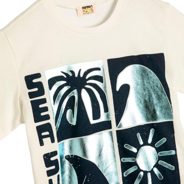 Tricou pentru băieți Koton 4SKB10542TK 140/ White photo 3