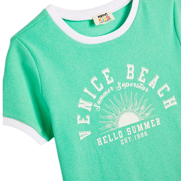Футболка для девочек Koton 4SKG10293AK 110 - 116 см / Зеленый photo 4 Футболка для девочек Koton 4SKG10293AK 110 - 116 см / Зеленый photo 4