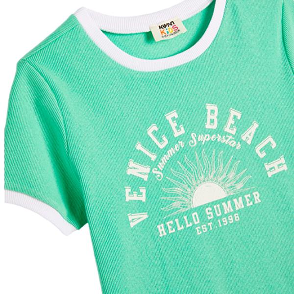 Tricou pentru fete Koton 4SKG10293AK 116 - 122 cm / Green photo 3 Tricou pentru fete Koton 4SKG10293AK 116 - 122 cm / Green photo 3