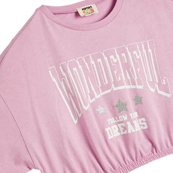 Tricou pentru fete Koton 4SKG10079AK 146 - 152 cm / Pink photo 3 Tricou pentru fete Koton 4SKG10079AK 146 - 152 cm / Pink photo 3