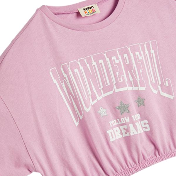 Футболка для девочек Koton 4SKG10079AK 122 - 128 см / Розовый photo 3