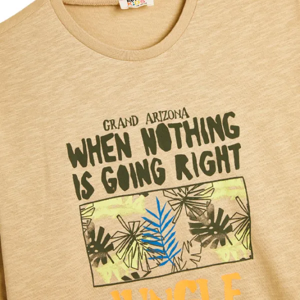 Tricou pentru băieți Koton 4SKB10102TK 164/ Khaki photo 3