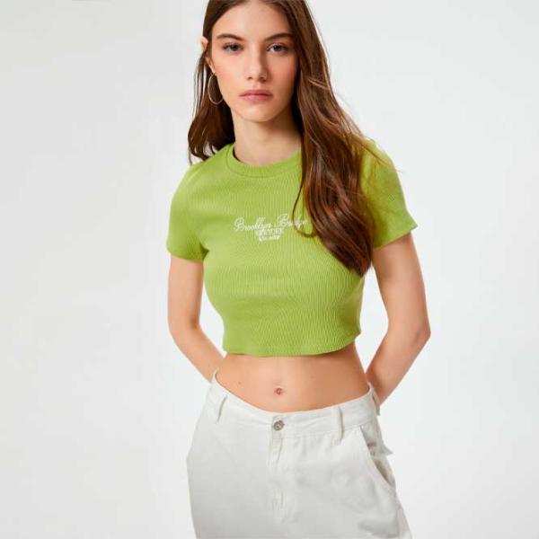 Tricou pentru femei Koton 4SAL10043IK 97% Bumbac/ Green photo 2