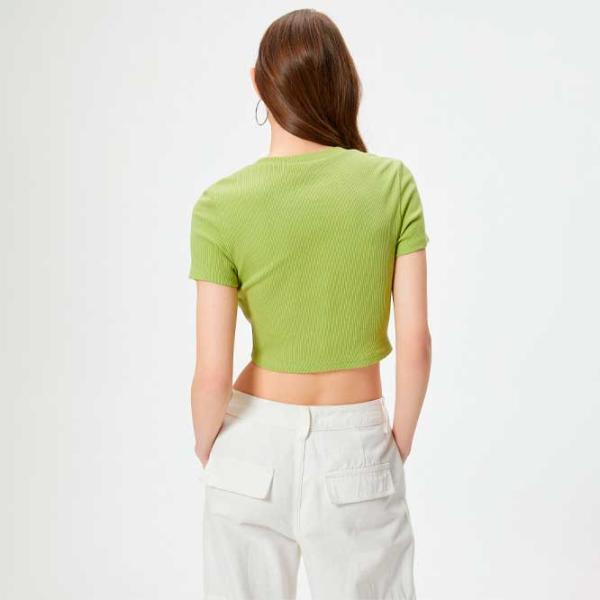 Tricou pentru femei Koton 4SAL10043IK 97% Bumbac/ Green photo 4