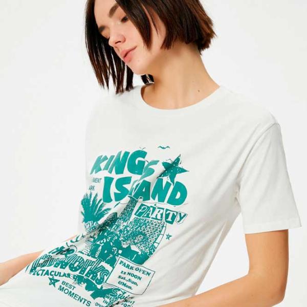 Tricou pentru femei Koton 4SAL10179IK 100% bumbac/ White photo 2